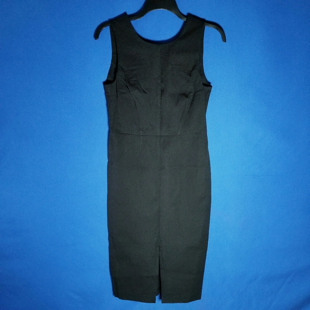 Metaphor (LBD) Sheath Dress With Front Split V-Back Opening Stretch Fabric